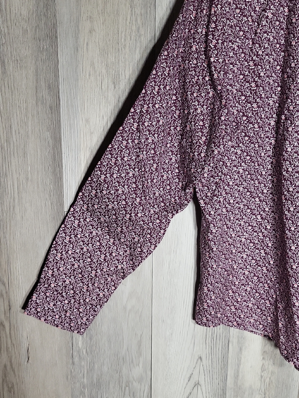 LL Bean Wrinkle Free Floral Button Down Shirt Womens XL 100% Cotton Long Sleeve - Picture 4 of 9